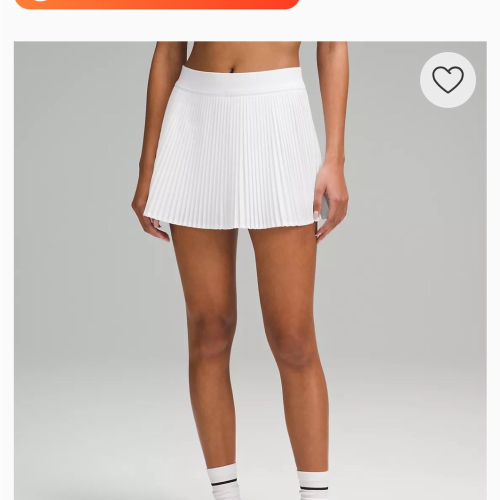 Lululemon White Pleated Tennis Skirt